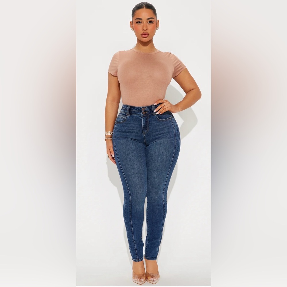 Fashion Nova Adenna stretch‎ skinny Dark Blue Women's Jeans size 9 NWT